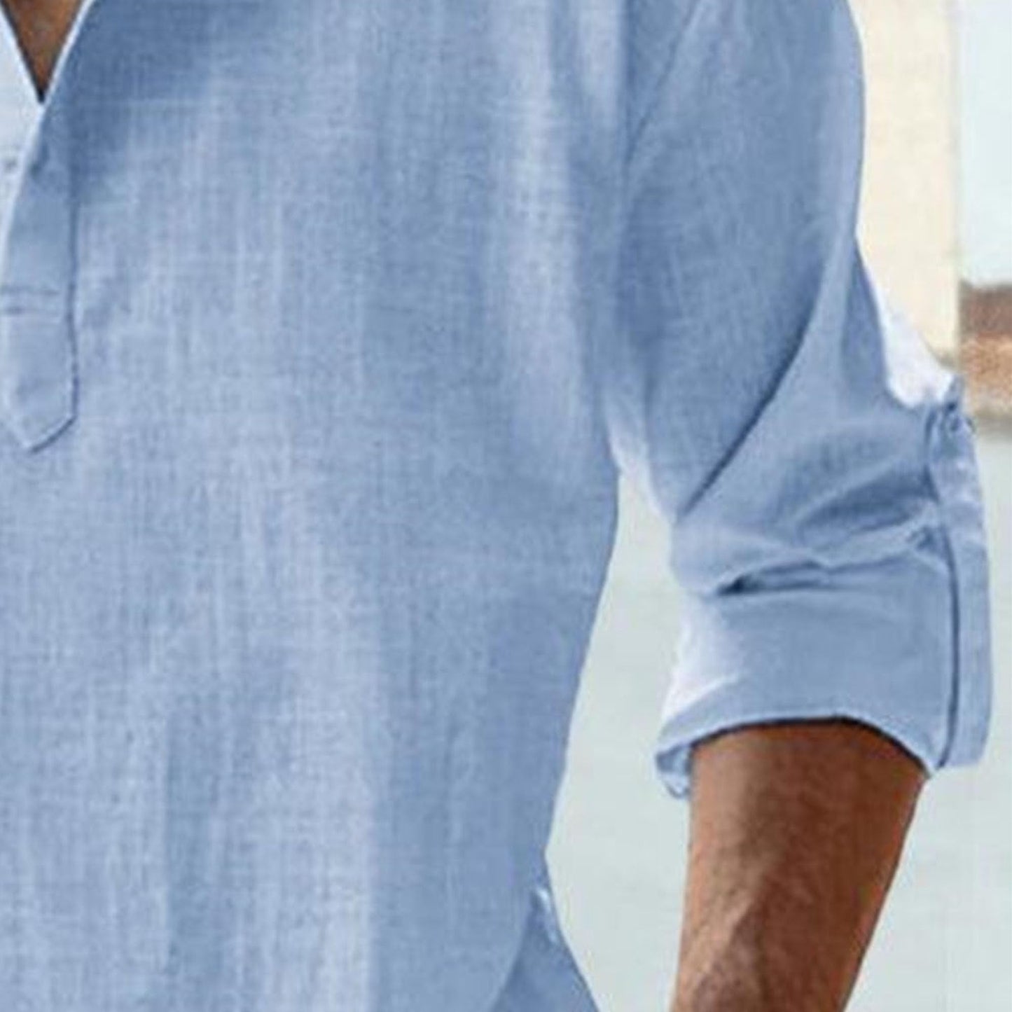 Men's Casual 100% Cotton Long-Sleeve Shirt