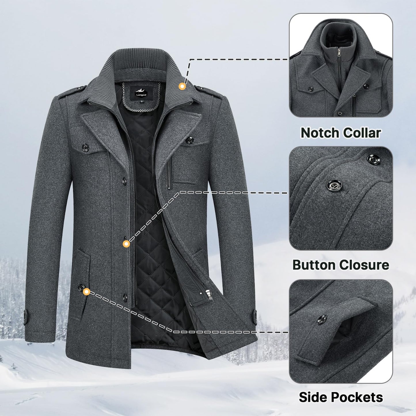 Men's British Premium Thick Double-Layer Wool Coat