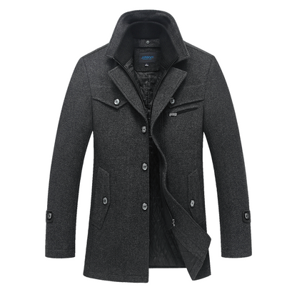 Men's British Double Layered Wool Blend Coat