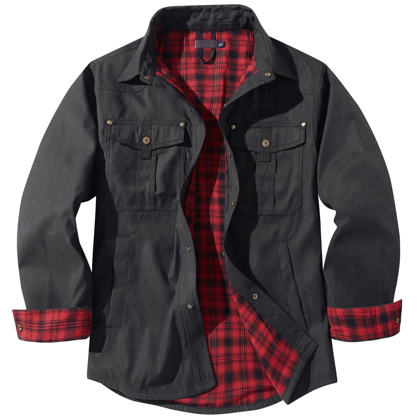 Men's Plaid Flannel Collar Casual Work Jacket