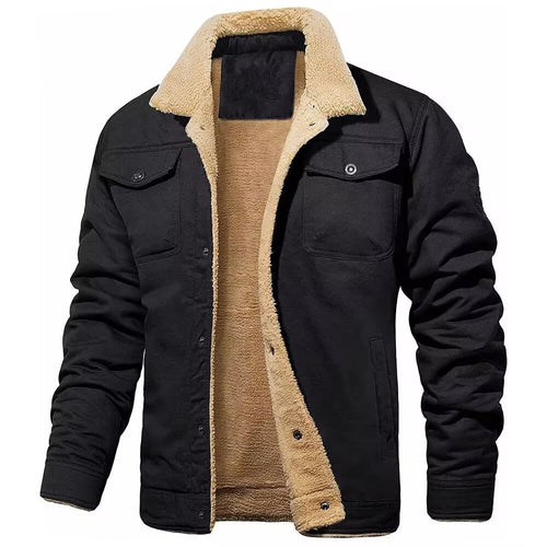 Men's Thick Fleece-Lined Cotton Casual Jacket