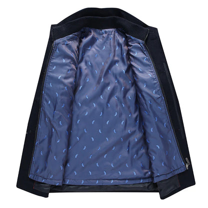 Premium Men's Thick British Double-Layer Wool Coat