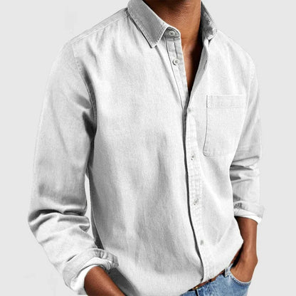 Men's Casual Solid Long Sleeves Work Shirt